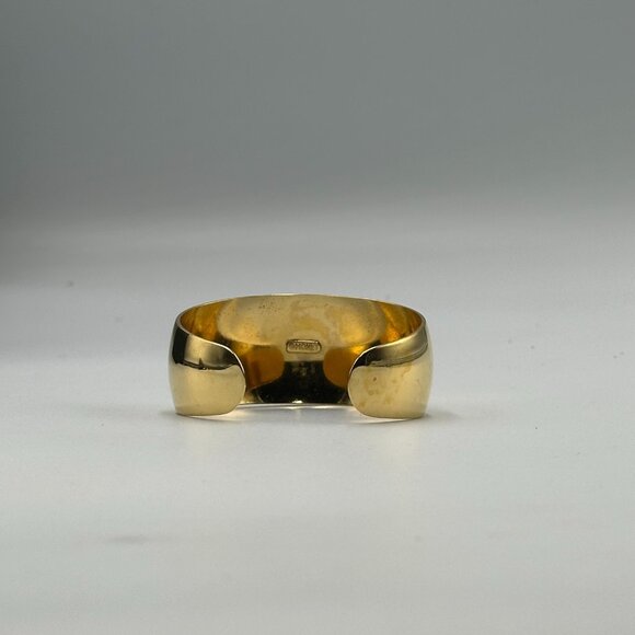 Vintage Monet Cuff Bracelet Gold Tone Chunky Sculptural Wide Band 6.5" - Picture 3 of 9